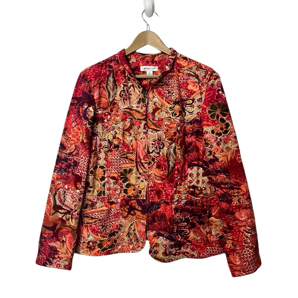 Coldwater Creek Vintage Eclectic Patterned 100% Cotton Jacket - Women’s Large
